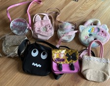 Girls Bag Bundle jobot of 8 unicorn, rabbit , basket with flowers,  glitter jojo