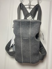 BabyBjörn Mini Baby Carrier Charcoal Gray 3D Jersey Infant 7-25 LBS Used Good