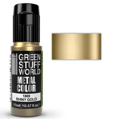 Metallische Farbe SHINY GOLD - Pinsel Airbrush Acrylfarbe Lack Golden