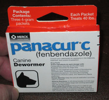 Panacur C Canine Dewormer Fenbendazole , 4 Gram, 3 Ct Pack of 1 Exp 06/2027