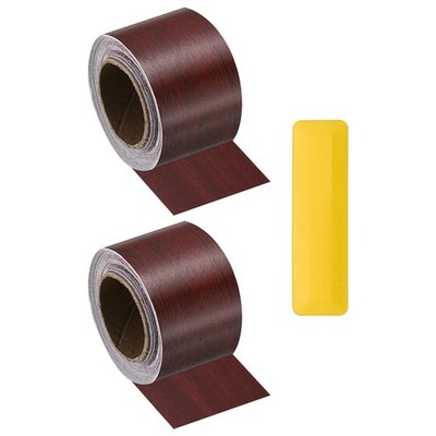 2'' x 16ft Self Adhesive Wood Grain Repair Tape with Scraper, Walnut