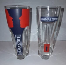 Lot of Two Vintage Ramazzotti Liqueur Glasses Italian Promotional Barware