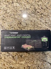 VIVOSUN 10”x20.75”Seedling Heat Mat and Digital Thermostat Combo Set MET Stand
