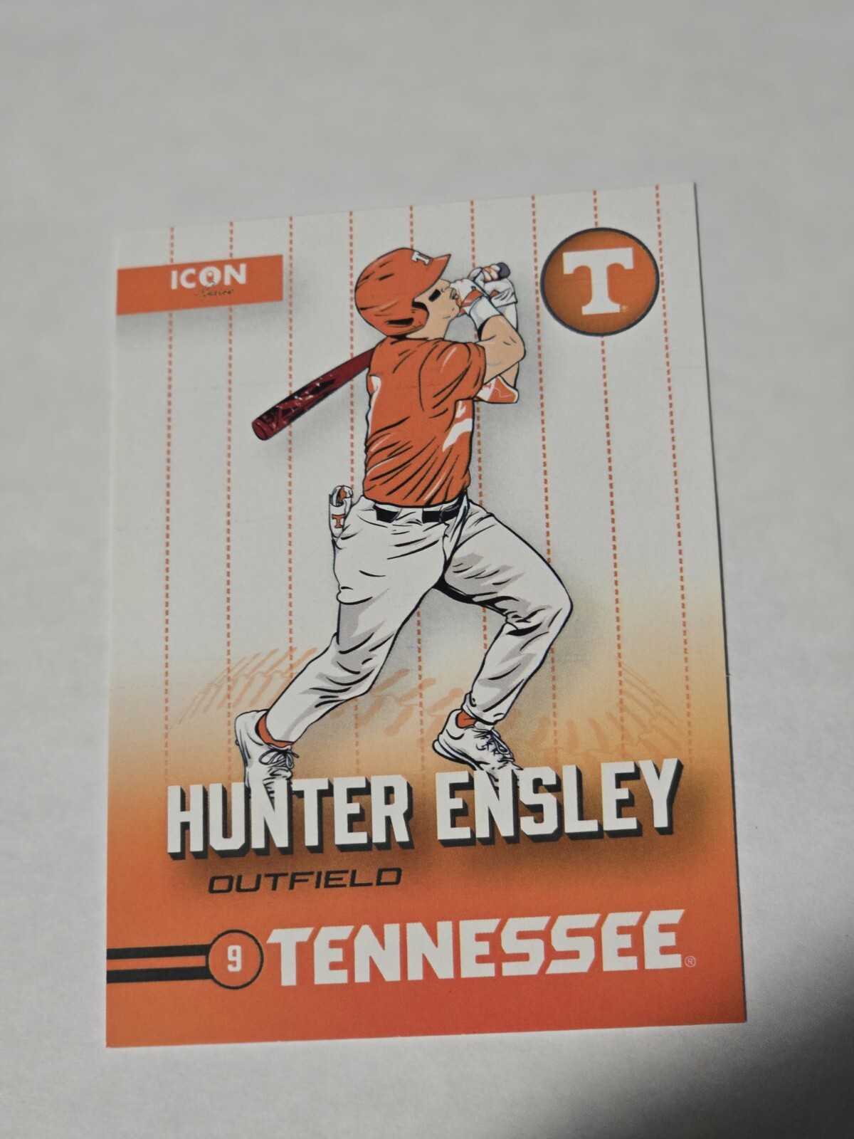 Hunter Ensley 2024 Onit Icon Series Card #56 Tennessee Volunteers Baseball 
