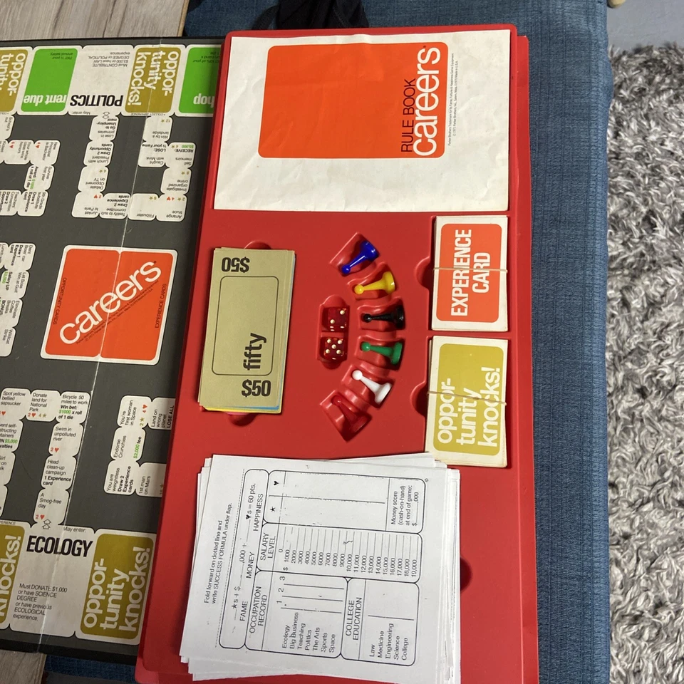 Vintage 1971 Careers Board Game By Parker Brothers Game of Life Choices  - Image 3 of 4