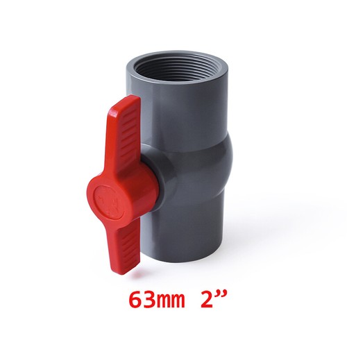 Grau PVC Kugelhahn Kugel Ventil Innengewinde Muffen Rohrverbinder 20-160mm - Picture 20 of 23