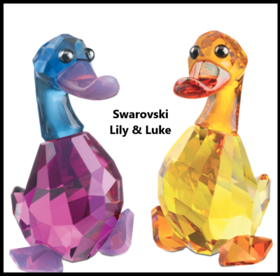 Swarovski Lily & Luke Ducks Lovlots Crystal Figurine - 1039868