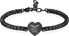Heart Cremation Memorial Urn Bracelet for Ashes for Women Stainless Steel Adjust