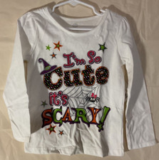 Halloween shirt Girls size 3T white long sleeve I  m So Cute it  s Scary NEW wTag
