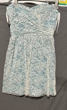 Alfred Angelo Dress Mauve Size 6 Blue Laced  Spaghetti Straps Chiffon Lined