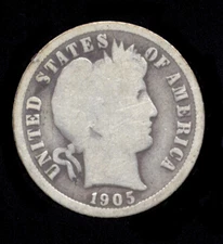 1905-S  ...  Better Date ...  Barber Dime (227-105)