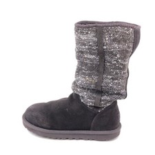 UGG Camaya Sequin Knit Suede Winter Boots Womens Size 7 EUR 38 Brown Leather