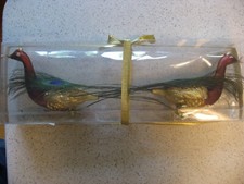Box of 2 Crowned Peacock Shatterproof Clip-On Christmas Ornaments 2009