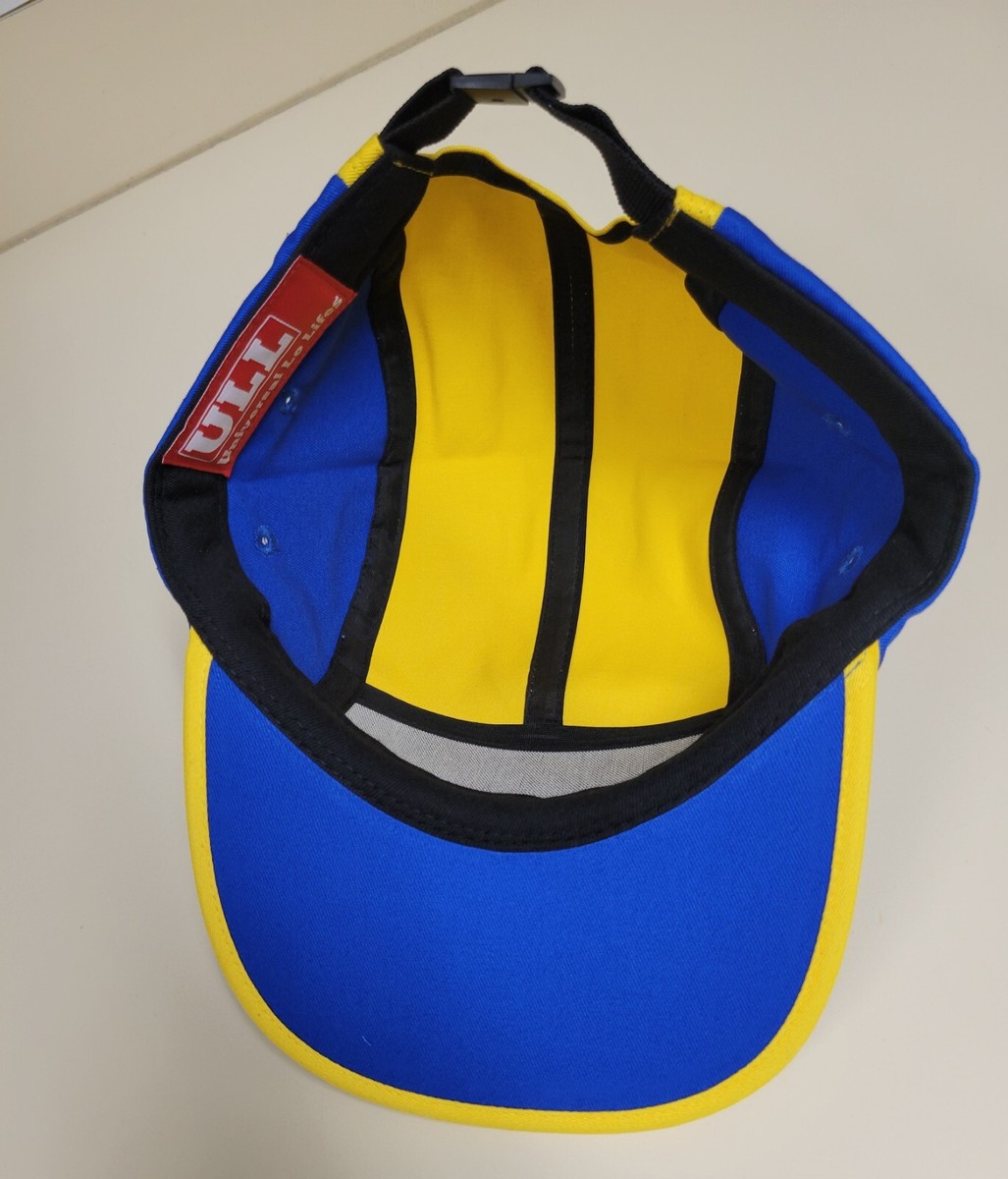 Baseball Yellow Blue Cap Adjustable Strap 100% Cotton | eBay