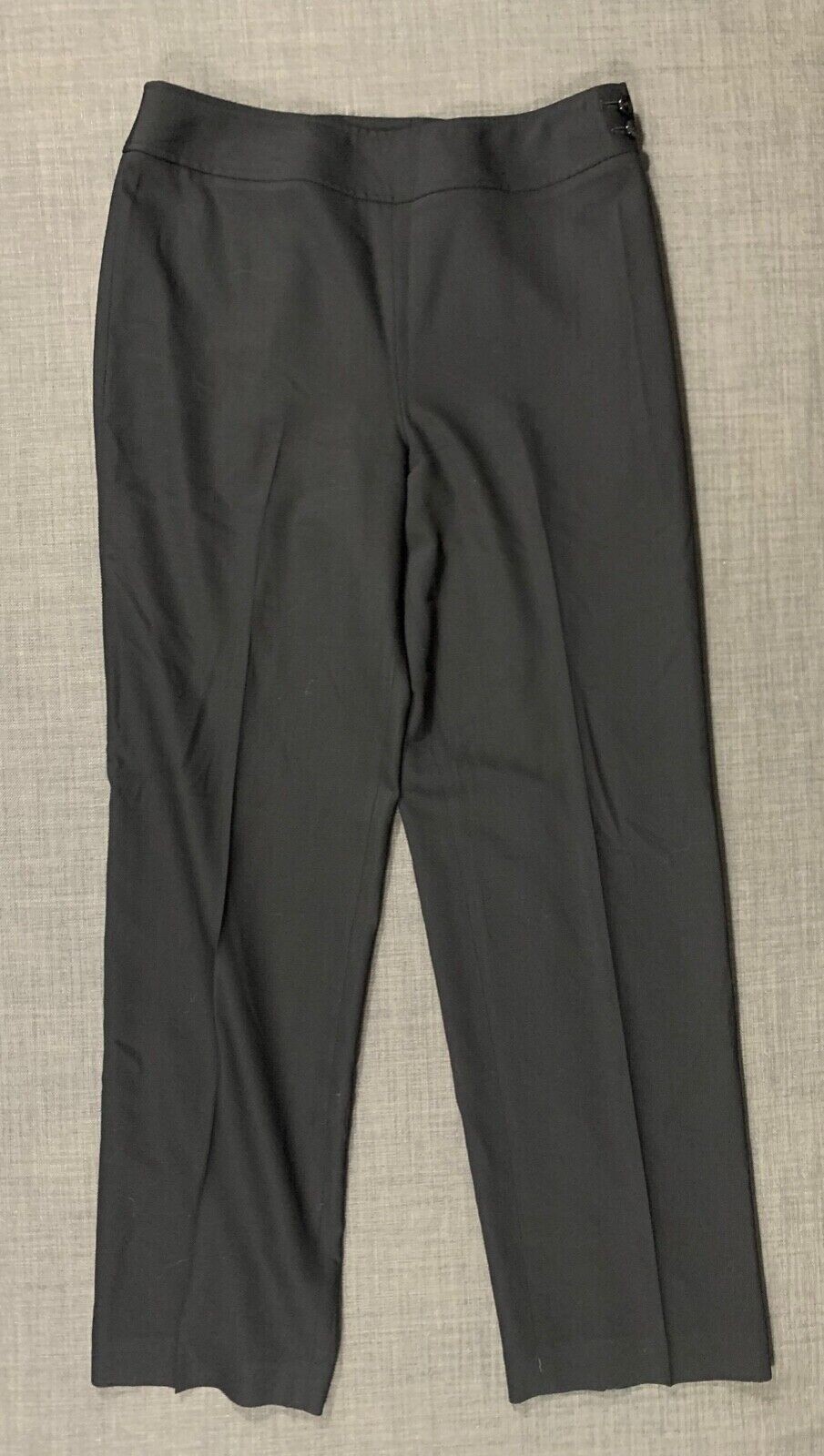 Talbots Trousers Dress Pants Sz 8 Wool Stretch Black Straight Fit Ladies Lined