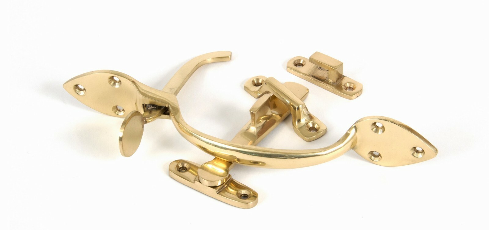 From The Anvil 90241 Polished Brass Cast Suffolk Latch Set