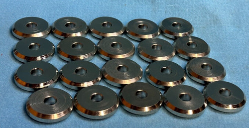 UNBRANDED TAPERED STEEL SPACERS OD: 1 3/4"  ID:  31/64" 25/64 THICK *LOT OF 20*