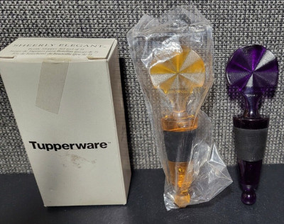 Se of (2) Tupperware ''Sheerly Elegant'' BOTTLE STOPPERS