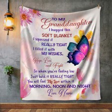 USA Printed Custom Blanket, To My Granddaughter Blanket, Personalize Blanket,
