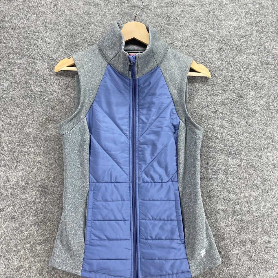 Chaleco Fila Mujer XS Gris Cuello Alto Cremallera Completa Forrado Sin Mangas Bolsillos Transpirable Foto 3 de 4