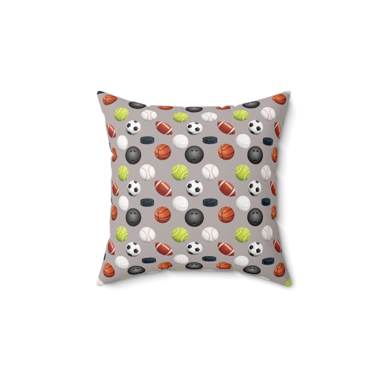 Sports Balls Spun Polyester Square Throw Pillow