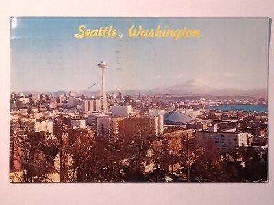 Sunset On Mount Rainier Posted 1962   Postcard