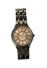 Nine West Women’s 8” Silvertone Watch Pink Gemmed Dial New Battery