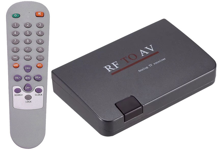 Universal NTSC PAL RF Coax CATV To RCA Video Audio Demodulator TV