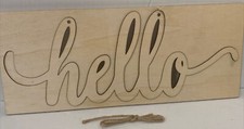 Vosarea 1PC Hello Wood Sign Wooden Decorative Chic Vintage Plaque for Store NEW