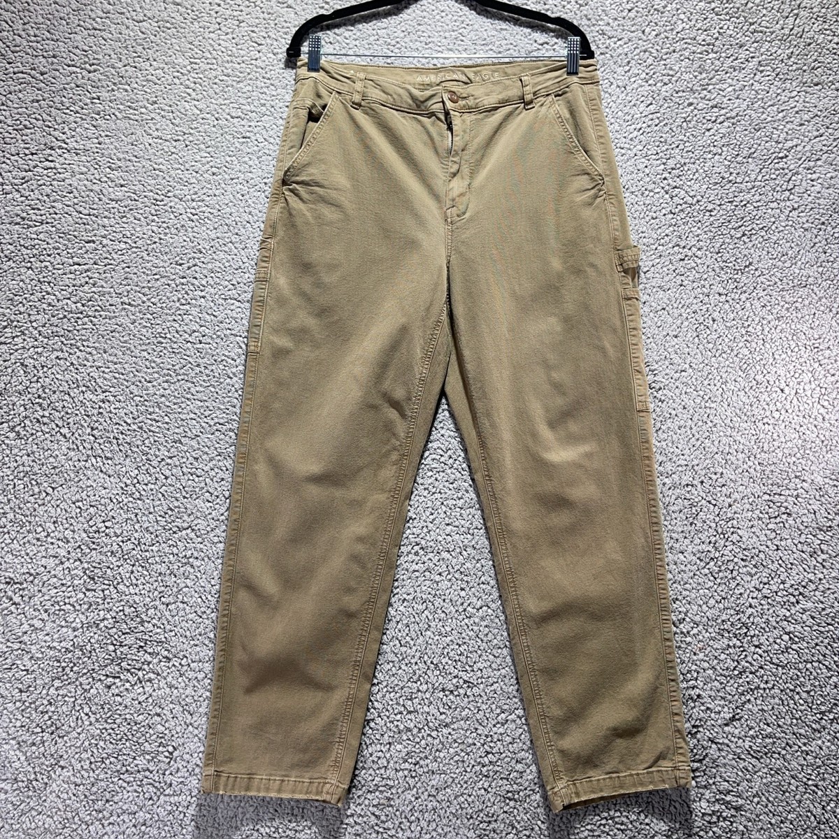 American Eagle High Rise Straight Brown Stretch Carpenter Pants