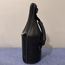 Caddy O Leather Wine Bottle Carrier Tote Black Shoulder Strap w/ Wine Opener 