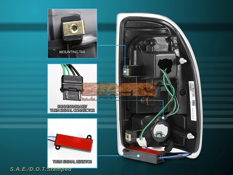1997 - 2004 年道奇 Dakota 尾灯黑色烟 C-Bar LED 一对全新 — 第 2/4 张图片