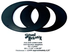 6x9" Plastic Speaker / Spacer Ring PVC-6X9 12MM 5.625" One Pair Made in USA