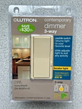 Lutron Diva DV-603PH-IV Ivory 600w 3 Way Dimmer Paddle Locator Light Switch 120V