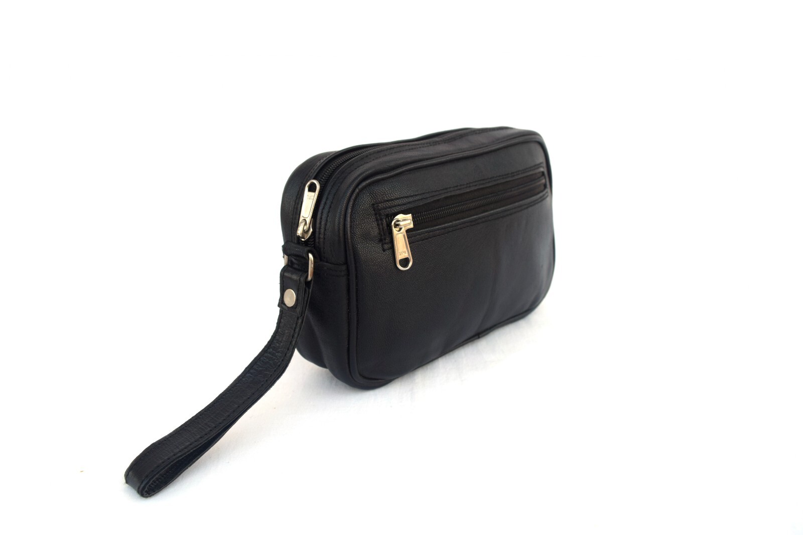 Bolsa de aseo de cuero negro Doppkit bolsa de lavado organizador estuche de m...