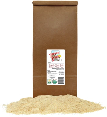 BENCH VIEW FARMS Organic Stone Ground Whole Grain Einkorn Flour - 10lbs (Pack of 1)