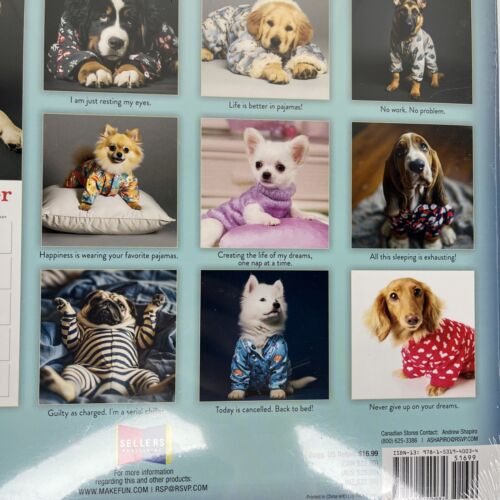 Calendario da Parete 2025 Pigiama Cuccioli di Inc Sellers Editoria 12x12 16 Mesi Nuovo Sigillo - Foto 8 di 8