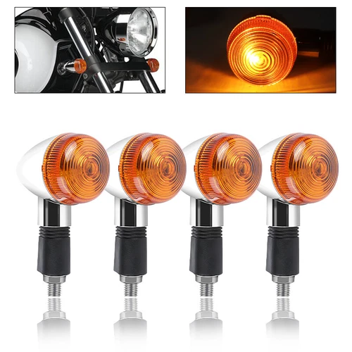 4PCS Turn Signal Lights Blinker Amber For Kawasaki VN Vulcan 500 800 88 900 CT - Picture 1 of 6