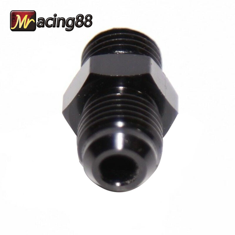 6AN To M14x1.5 NPT Male Adapter Fitting - AN-6 To Pipe Thread, Anodized Black Aluminum