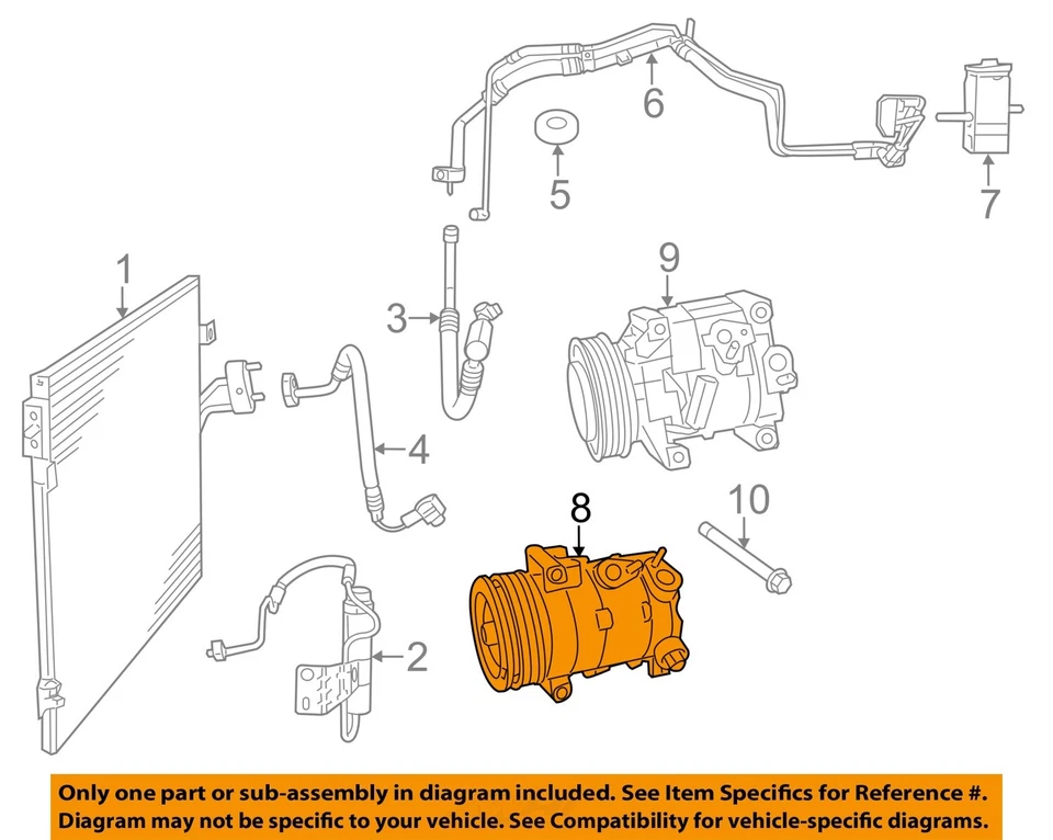 Compresor de aire acondicionado usado se adapta a: Chrysler 200 2014 2,4 L desde 08/03/2011 grado A Foto 3 de 4