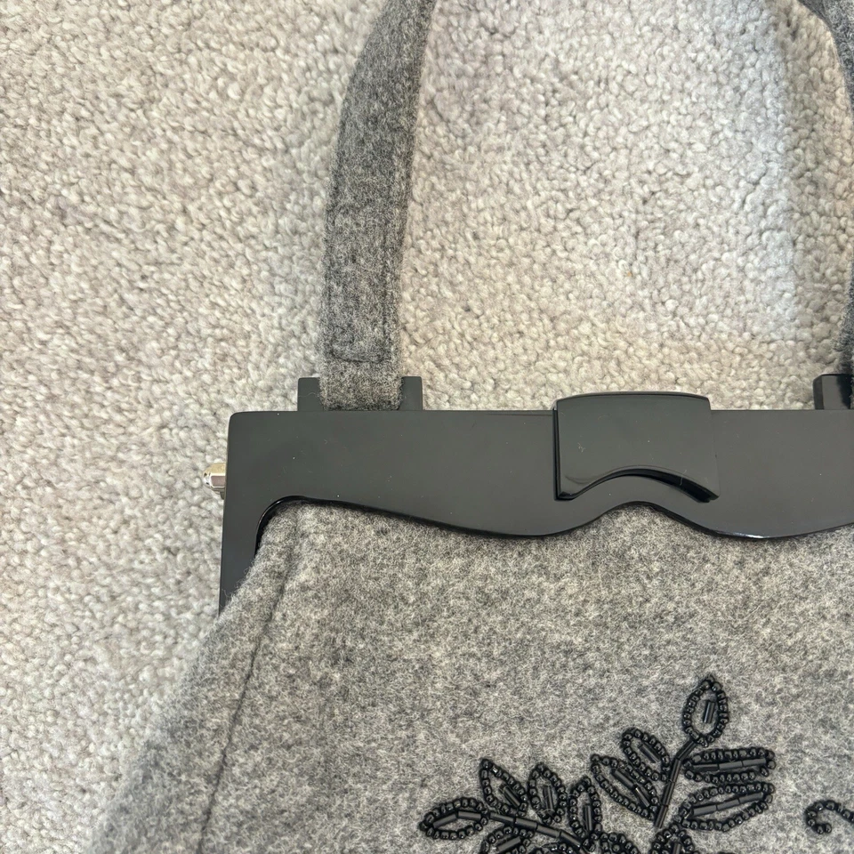 Timmy Woods Беверли-Хиллз ар-деко бисером сумка цветочный серый фланель коктейль Artsy - Изображение 3 из 4