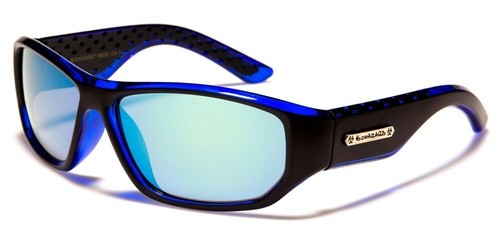 Biohazard Mirrored Sporty Shades Stylish Rectangle Men's Sunglasses - Picture 7 of 7
