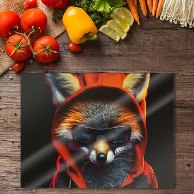 Premium 40 x 30 cm 6 mm Kapuze Fuchs Brille Arbeitsplattenschoner Schneidebrett gehärtet