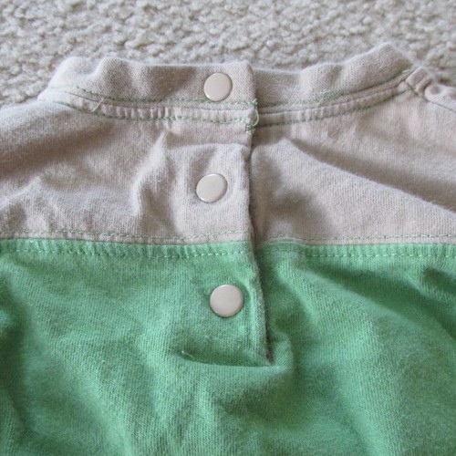 Okie Dokie One Piece Bodysuit Boys Size 3-6M Green Tan Brown Long Sleeve Moose - Picture 5 of 5