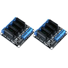 2Pcs 5V 2A Solid State Relay Module 4 Channel Low Level Trigger 250V2A SSR Du...