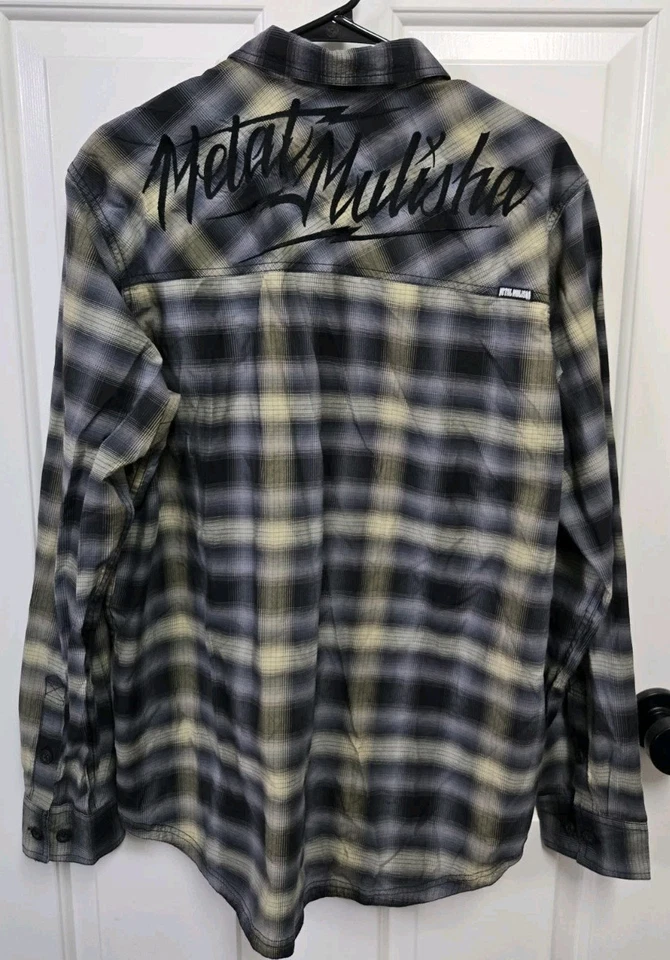 Mulisha de metal masculino grande botão para cima dois bolsos frontais. - Imagem 3 de 4