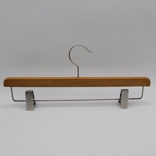 Vintage Lands End Wooden Pants Hanger 14inWide Metal Clips Rare Very Good Cond