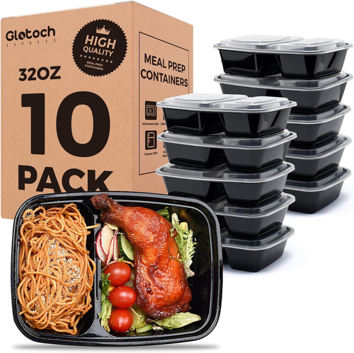 Glotoch 10 Pack 32OZ Meal Prep Containers Reusable Microwave Safe,Extra Large &T - Picture 10 of 12