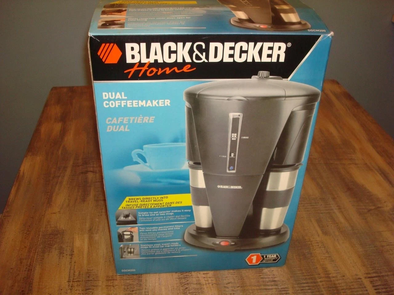 Black & Decker Home Dual Coffeemaker DDCM200 Personal Cup 2 Mugs - New In Box