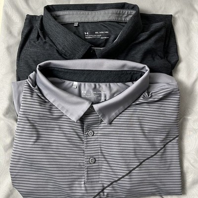 LOT OF 2 Under Armour Loose Heatgear Short Sleeve Tech Polo Shirt Size 4XL